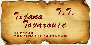 Tijana Tovarović vizit kartica